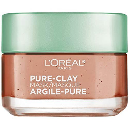 L'Oreal Paris Pure Clay Face Mask with Red Algae - Exfoliating & Pore Refining Mask for Clogged Pores, 1.7 oz Avelisse
