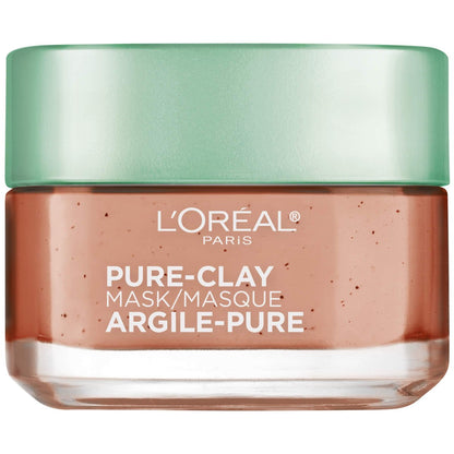 L'Oreal Paris Pure Clay Face Mask with Red Algae - Exfoliating & Pore Refining Mask for Clogged Pores, 1.7 oz Avelisse