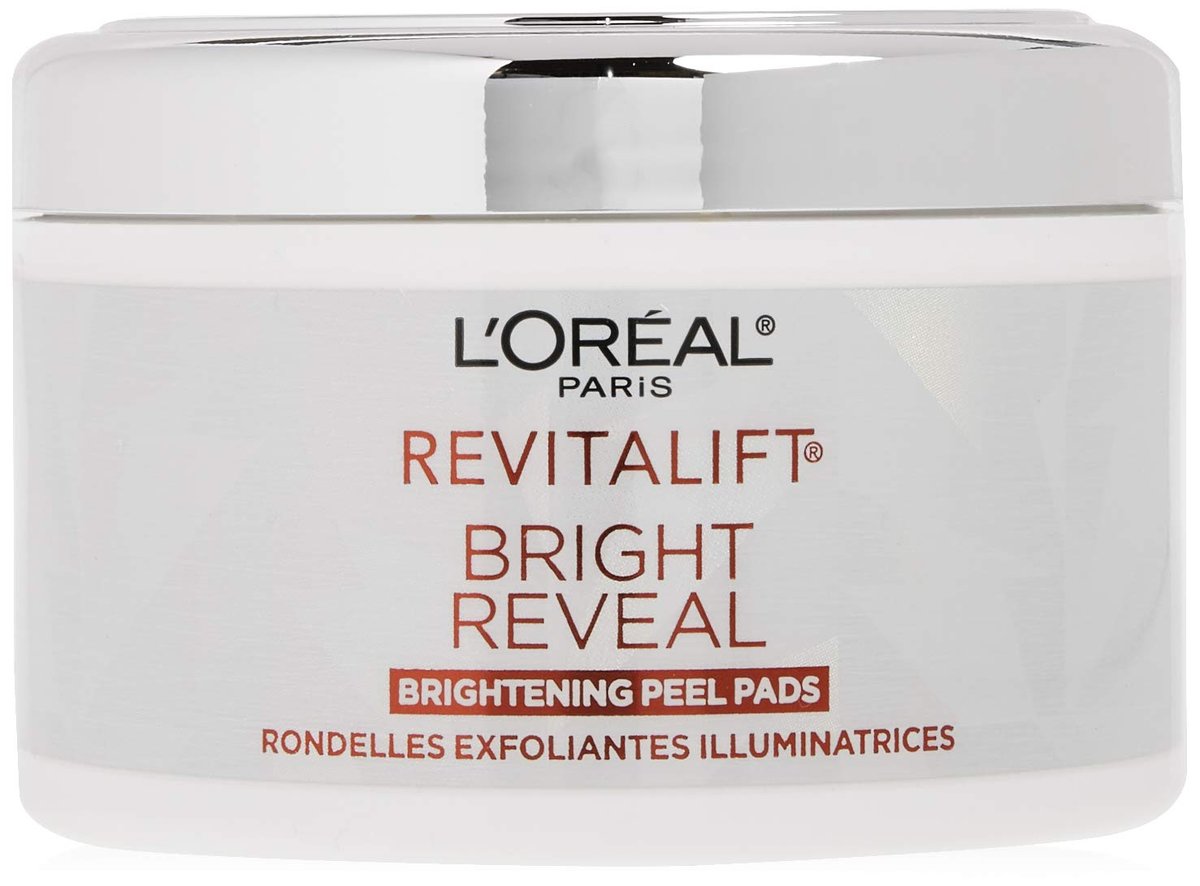 L'Oréal Paris Revitalift Bright Reveal Anti-Aging Exfoliating Peel Pads with Glycolic Acid, Reduce Wrinkles & Brighten Skin, 30 Count Avelisse