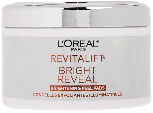 L'Oréal Paris Revitalift Bright Reveal Anti-Aging Exfoliating Peel Pads with Glycolic Acid, Reduce Wrinkles & Brighten Skin, 30 Count Avelisse