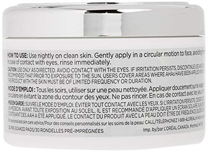 L'Oréal Paris Revitalift Bright Reveal Anti-Aging Exfoliating Peel Pads with Glycolic Acid, Reduce Wrinkles & Brighten Skin, 30 Count Avelisse