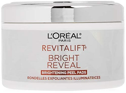 L'Oréal Paris Revitalift Bright Reveal Anti-Aging Exfoliating Peel Pads with Glycolic Acid, Reduce Wrinkles & Brighten Skin, 30 Count Avelisse