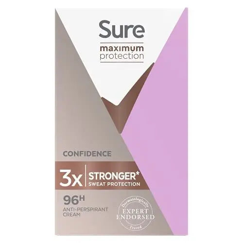 Sure Women Maximum Protection Confidence Antiperspirant Cream Stick, 45 ml (Pack of 6) Avelisse