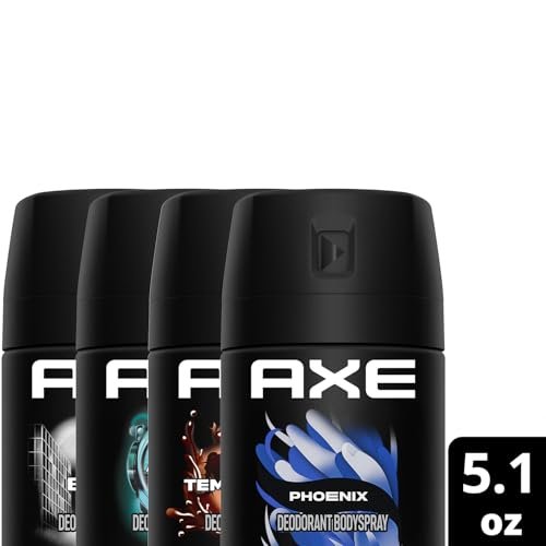 AXE Aluminum-Free Body Spray XL Variety 8-Pack – Dark Temptation, Black, Apollo, Phoenix – 48H Odor Protection, 5.1 Fl Oz Each Avelisse