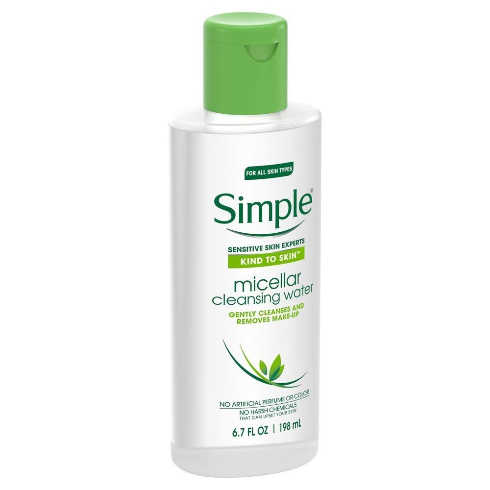 Simple Kind to Skin Cleansing Water Micellar 6.7 oz – Gentle Makeup Remover & Facial Cleanser for Sensitive Skin - görsel 1