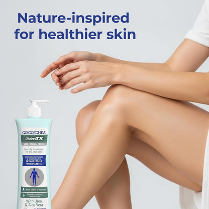 Goicoechea Diabet TX Diabetic Lotion with Urea for Dry Skin | Soothing Hydrating Cream with Aloe, Oatmeal & Vitamin E for Hands, Elbows, Feet & Body | Extra Dry Skin Support, 13.5 Oz | 1-Pack