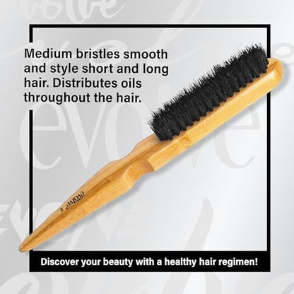 Evolve Perfect Edge Brush – Premium Boar Bristle Hair Brush for Styling and Smoothing