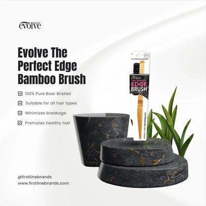 Evolve Perfect Edge Brush – Premium Boar Bristle Hair Brush for Styling and Smoothing