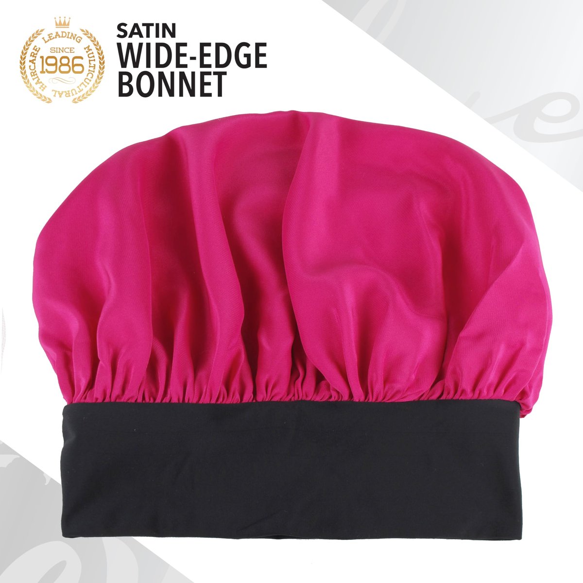 Evolve Fuchsia Satin Wide Edge Bonnet - Pink Polyester Hair Bonnet for Sleeping, 1 Count - görsel 7