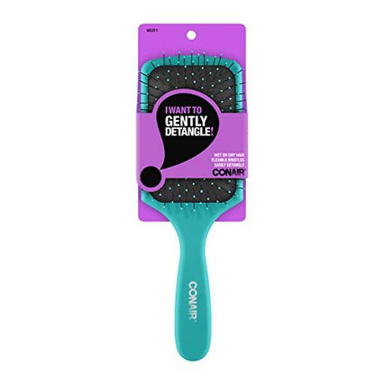 Conair Detangling Paddle Brush - Gentle for All Hair Types, Pink