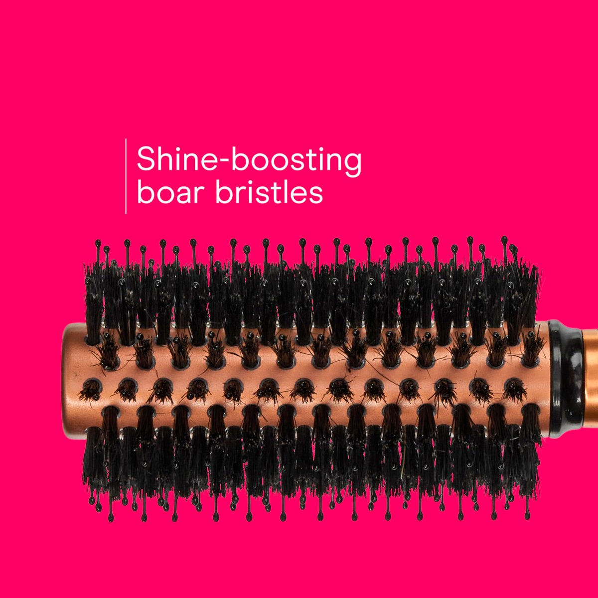 Conair Quick Dry Copper Round Hair Brush - Blow Out Styler for Voluminous Looks, Nylon & Boar Bristles, Fast Drying - görsel 10