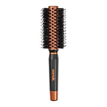 Conair Quick Dry Copper Round Hair Brush - Blow Out Styler for Voluminous Looks, Nylon & Boar Bristles, Fast Drying