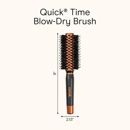 Conair Quick Dry Copper Round Hair Brush - Blow Out Styler for Voluminous Looks, Nylon & Boar Bristles, Fast Drying