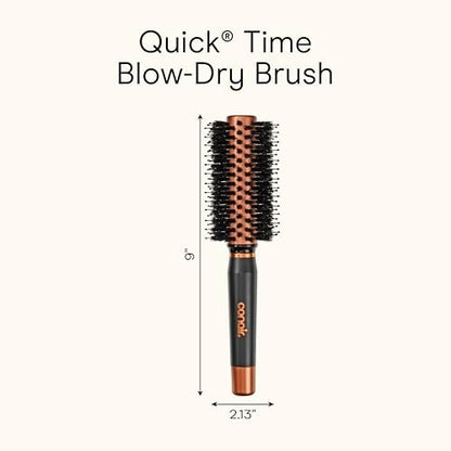 Conair Quick Dry Copper Round Hair Brush - Blow Out Styler for Voluminous Looks, Nylon & Boar Bristles, Fast Drying