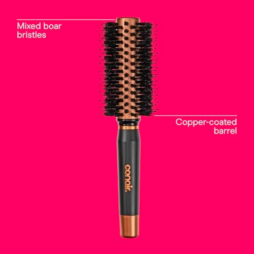 Conair Quick Dry Copper Round Hair Brush - Blow Out Styler for Voluminous Looks, Nylon & Boar Bristles, Fast Drying - görsel 5