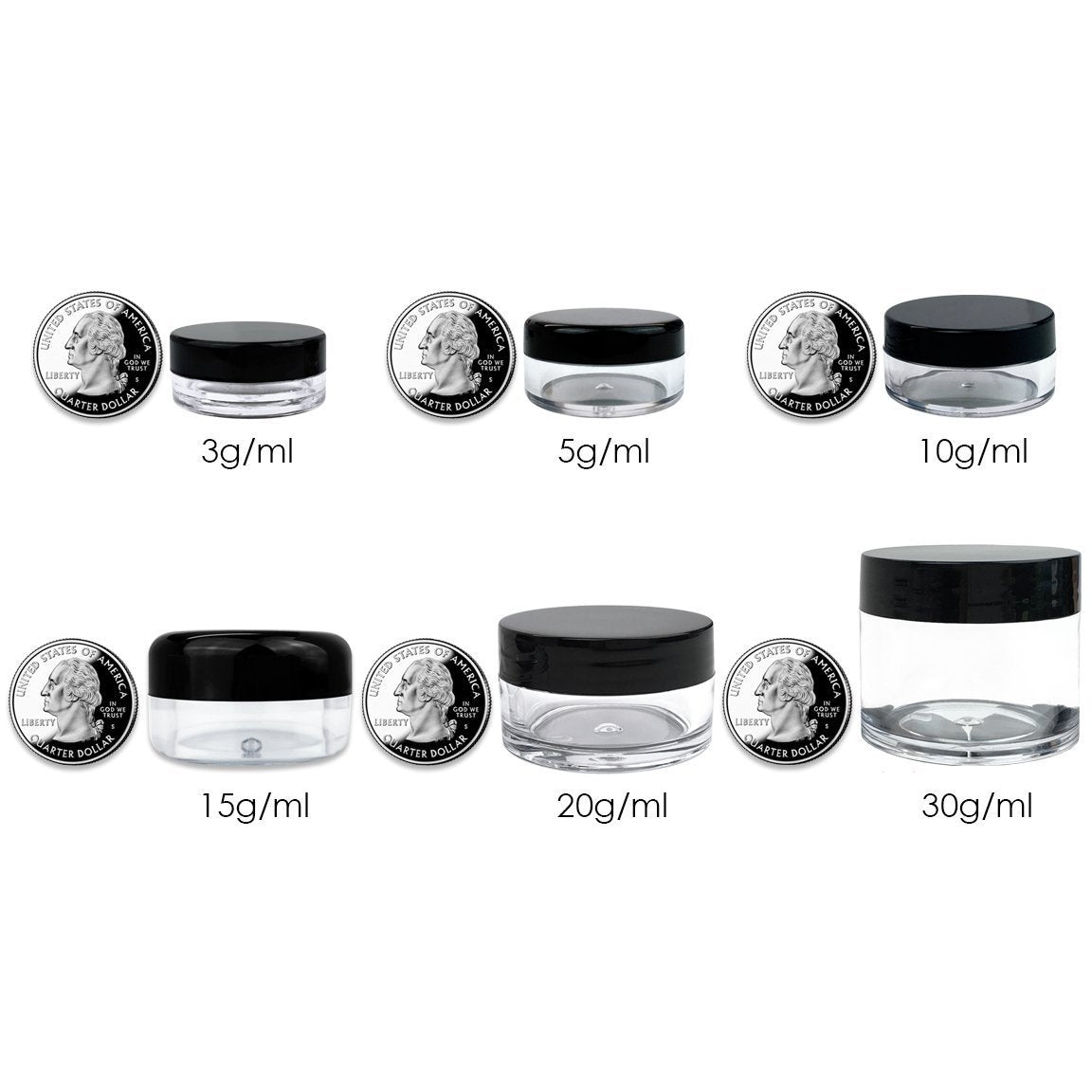 Beauticom 12 Pack 7G/7ml (0.25oz) Black Double Wall Plastic Jars with Foam Lined Lid for Lotion, Creams, Toners, Lip Balms, Makeup Samples - BPA Free - görsel 15