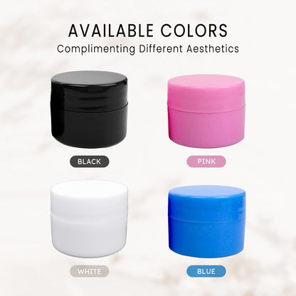 Beauticom 12 Pack 7G/7ml (0.25oz) Black Double Wall Plastic Jars with Foam Lined Lid for Lotion, Creams, Toners, Lip Balms, Makeup Samples - BPA Free