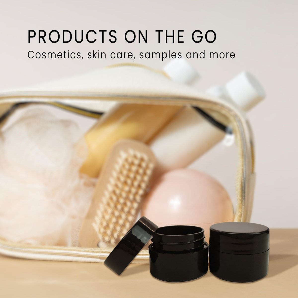 Beauticom 12 Pack 7G/7ml (0.25oz) Black Double Wall Plastic Jars with Foam Lined Lid for Lotion, Creams, Toners, Lip Balms, Makeup Samples - BPA Free - görsel 7