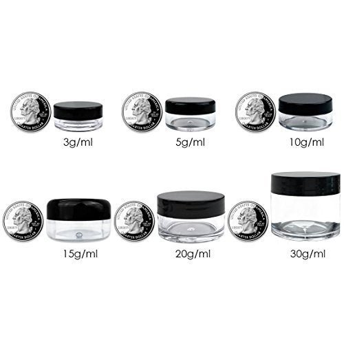 Beauticom 12 Pack 7G/7ml (0.25oz) Black Double Wall Plastic Jars with Foam Lined Lid for Lotion, Creams, Toners, Lip Balms, Makeup Samples - BPA Free - görsel 16