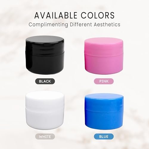 Beauticom 12 Pack 7G/7ml (0.25oz) Black Double Wall Plastic Jars with Foam Lined Lid for Lotion, Creams, Toners, Lip Balms, Makeup Samples - BPA Free - görsel 12