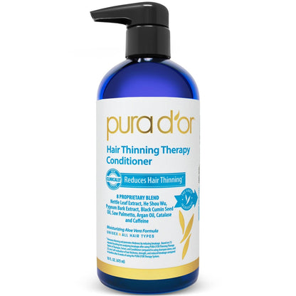 PURA D'OR Hair Thinning Therapy Biotin Conditioner – 16 oz, Clinically Tested, Low Lather Deep Moisturizing for Women & Men, Color Safe Avelisse