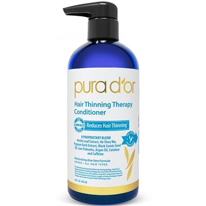 PURA D'OR Hair Thinning Therapy Biotin Conditioner – 16 oz, Clinically Tested, Low Lather Deep Moisturizing for Women & Men, Color Safe Avelisse