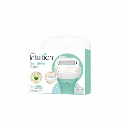 Schick Intuition Sensitive Care Razor Blade Refill Cartridges, 3 Count – Smooth, Sensitive Skin Shaving