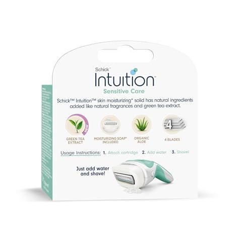 Schick Intuition Sensitive Care Razor Blade Refill Cartridges, 3 Count – Smooth, Sensitive Skin Shaving - görsel 4