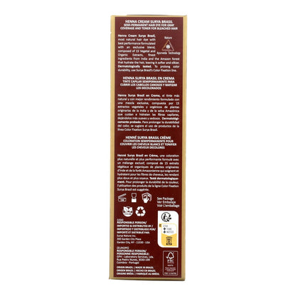 Surya Brasil Henna Cream Burgundy - 96% Natural, Vegan & Cruelty-Free Semi-Permanent Hair Color, Deep Hydration & Shine, 2.37 oz Avelisse