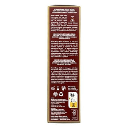 Surya Brasil Henna Cream Hair Color Treatment - Copper (2.37 oz / 70 ml) - Natural & Organic Hair Dye Avelisse