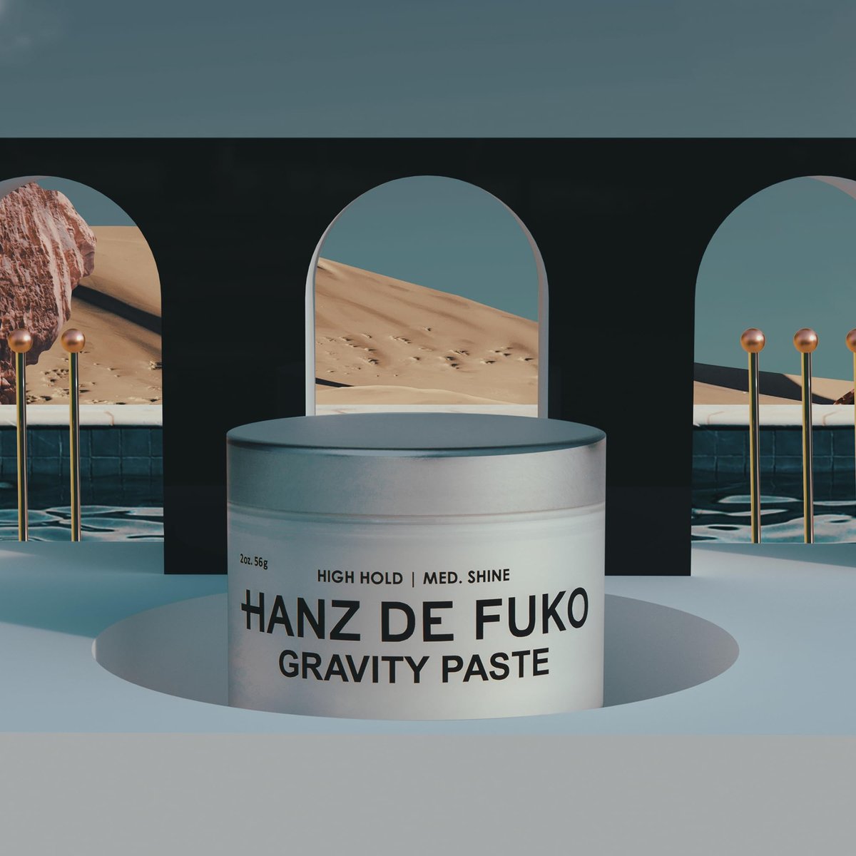 Hanz de Fuko Gravity Paste – Premium Men's Hair Styling Paste – High Hold, Medium Shine – 2 oz Travel Size Avelisse