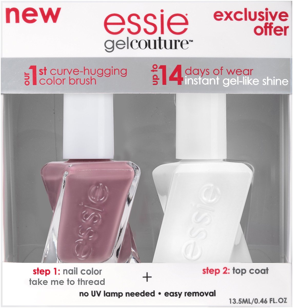essie Gel Couture Longwear Nail Polish + Top Coat Kit - Take Me To Thread (0.46 fl. oz.) Avelisse