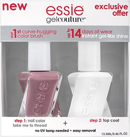essie Gel Couture Longwear Nail Polish + Top Coat Kit - Take Me To Thread (0.46 fl. oz.) Avelisse