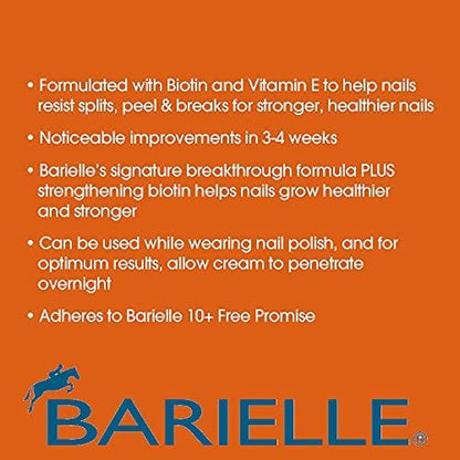 Barielle Daily Strengthening Nail Cream with Biotin - 1.5 oz for Splitting, Brittle, Ridged & Damaged Nails