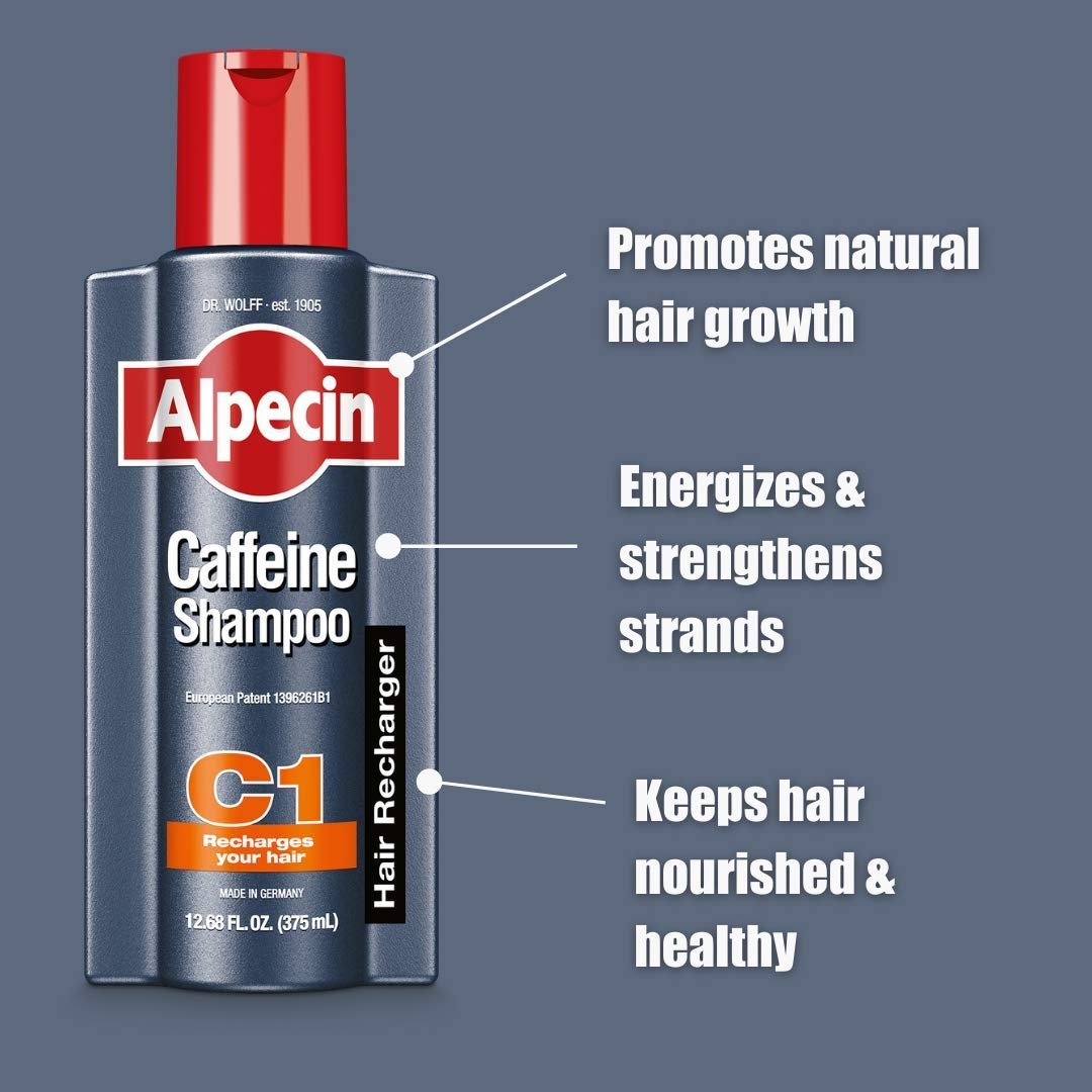 Alpecin C1 Caffeine Shampoo 8.45 Oz (Pack of 3) – Hair Performance Enhancer, Promotes Natural Hair Growth and Thickness, Energizes Scalp Avelisse