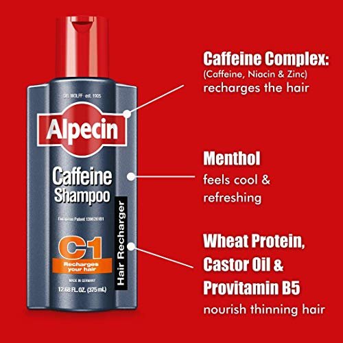 Alpecin C1 Caffeine Shampoo 8.45 Oz (Pack of 3) – Hair Performance Enhancer, Promotes Natural Hair Growth and Thickness, Energizes Scalp Avelisse