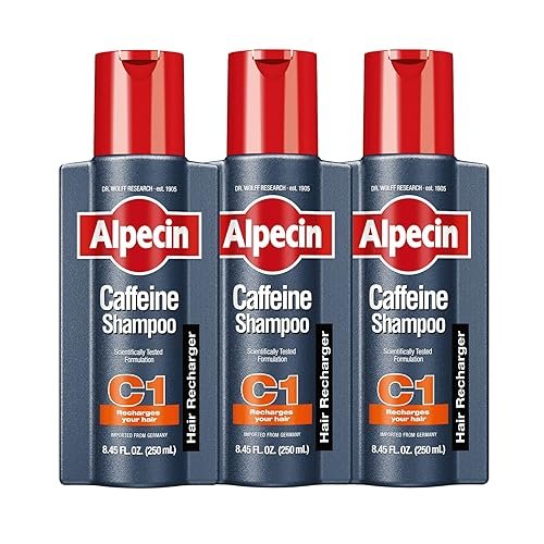 Alpecin C1 Caffeine Shampoo 8.45 Oz (Pack of 3) – Hair Performance Enhancer, Promotes Natural Hair Growth and Thickness, Energizes Scalp Avelisse
