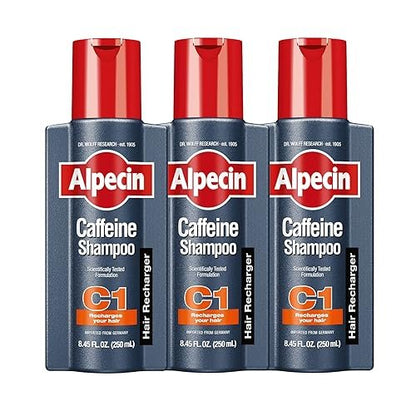 Alpecin C1 Caffeine Shampoo 8.45 Oz (Pack of 3) – Hair Performance Enhancer, Promotes Natural Hair Growth and Thickness, Energizes Scalp Avelisse