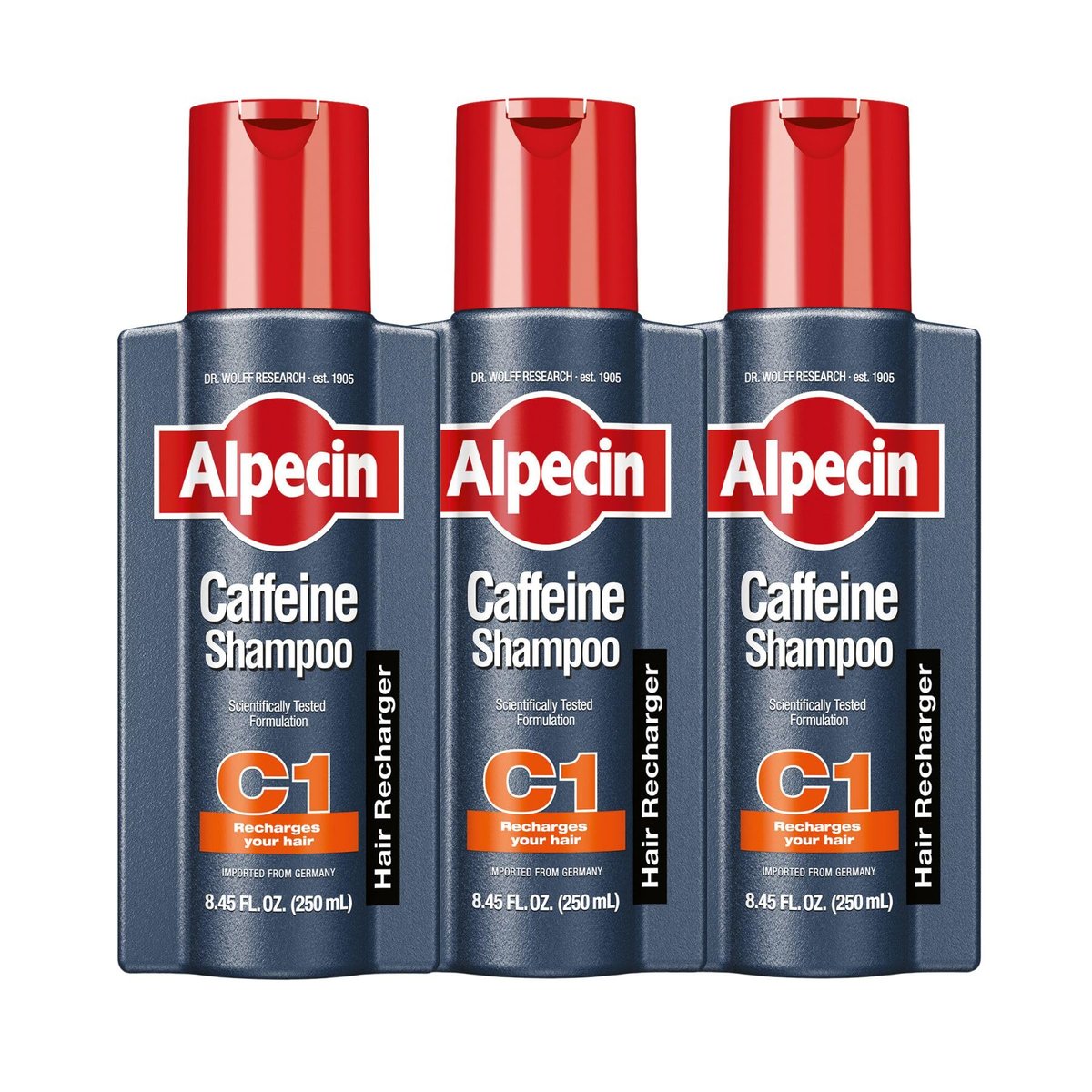 Alpecin C1 Caffeine Shampoo 8.45 Oz (Pack of 3) – Hair Performance Enhancer, Promotes Natural Hair Growth and Thickness, Energizes Scalp Avelisse