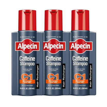 Alpecin C1 Caffeine Shampoo 8.45 Oz (Pack of 3) – Hair Performance Enhancer, Promotes Natural Hair Growth and Thickness, Energizes Scalp Avelisse