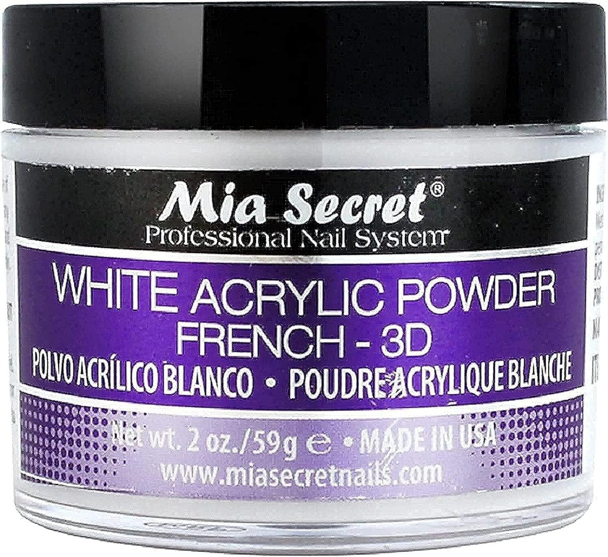 Mia Secret White Acrylic Powder (2 oz) - Professional Nail Enhancement Avelisse