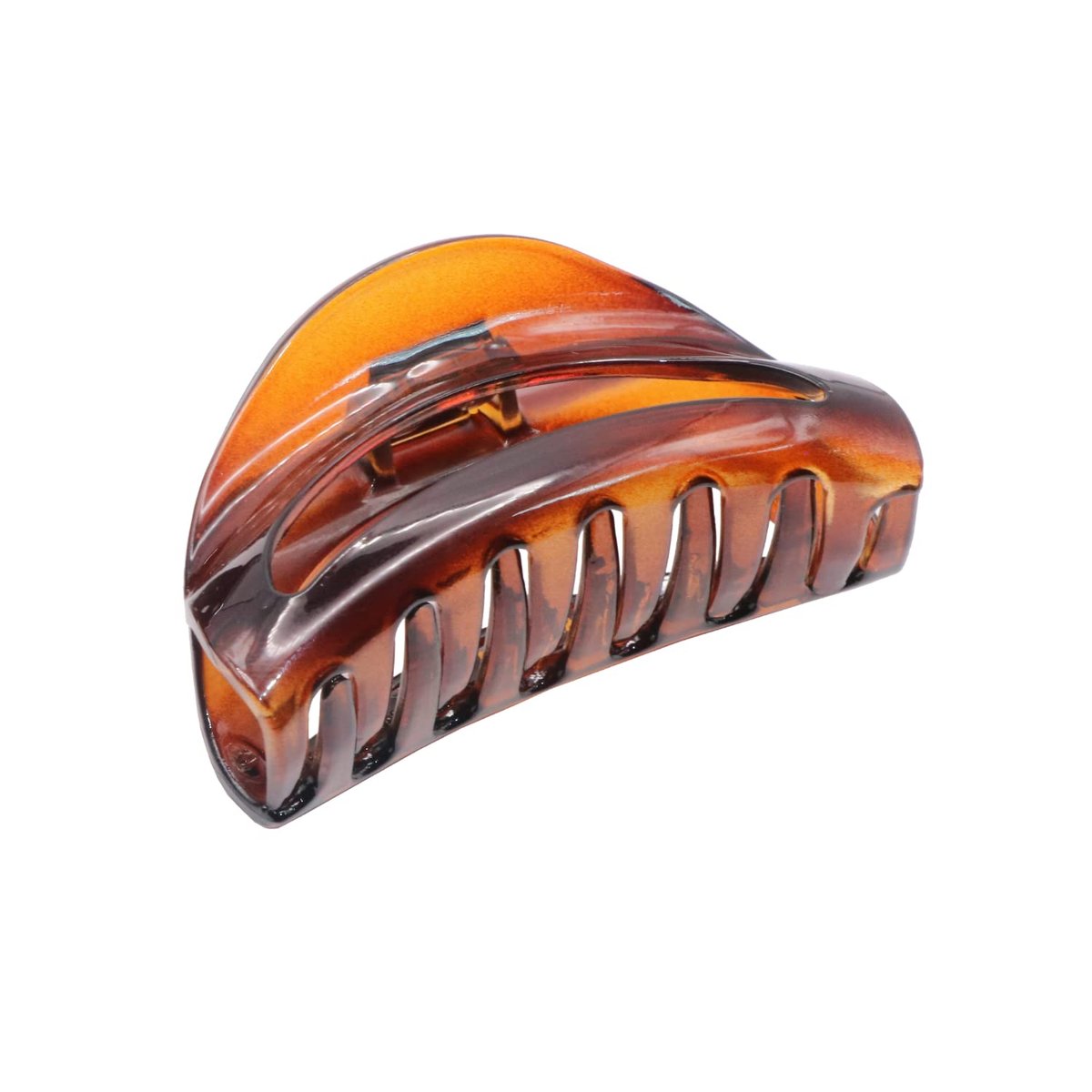 Parcelona French Vrille Small Tortoise Shell 2 3/4" Celluloid No Slip Grip Sturdy Claw Clips Jaw Hair Clips Claw Clamp Clutcher for Women and Girls, Made in France - görsel 1