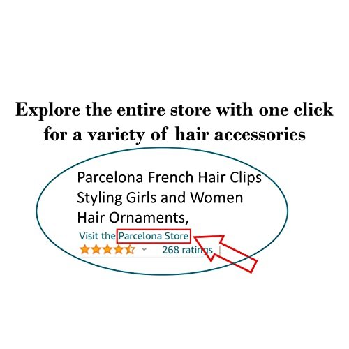 Parcelona French Slim Double Shaded Crystal Clear Tortoise Shell Celluloid Small Hairgrips Claw Clip for Fine Hair - Women & Girls - görsel 18