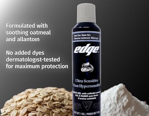 Edge Shave Gel Ultra Sensitive, Fragrance Free - 7 oz (Pack of 4) Avelisse