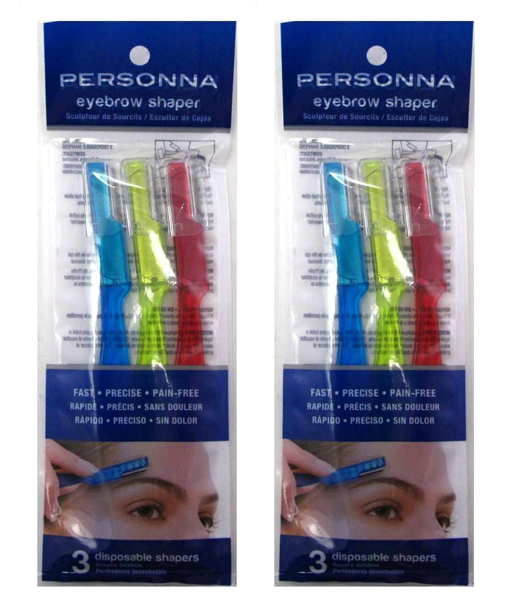 Personna Eyebrow Shapers, 3 Count (Pack of 2) – Precision Eyebrow Trimmers for Perfectly Shaped Brows Avelisse