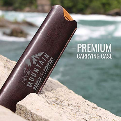 Rocky Mountain Barber Company Wood Hair Comb – Anti-Static, No Snag, Fine & Medium Teeth for Hair, Beard & Mustache – Premium Carrying Pouch & Gift Box Avelisse
