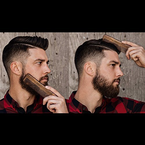 Rocky Mountain Barber Company Wood Hair Comb – Anti-Static, No Snag, Fine & Medium Teeth for Hair, Beard & Mustache – Premium Carrying Pouch & Gift Box Avelisse