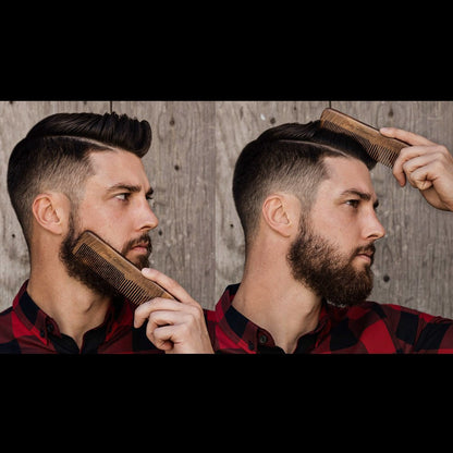 Rocky Mountain Barber Company Wood Hair Comb – Anti-Static, No Snag, Fine & Medium Teeth for Hair, Beard & Mustache – Premium Carrying Pouch & Gift Box Avelisse