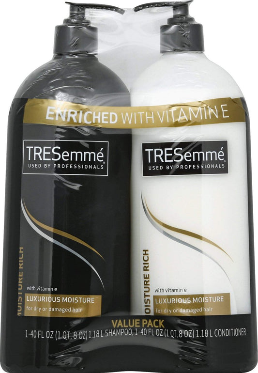 TRESemmé Moisture Rich Luxurious Shampoo & Conditioner Value Pack, 80 Fl Oz (2x40 oz) Avelisse
