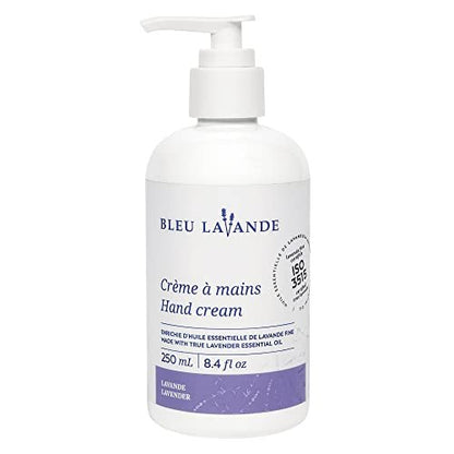 Bleu Lavande Natural Lavender Hand Cream – Premium True Lavender Essential Oil, Non-Greasy, Vegan & Cruelty-Free – 8.4 Fl Oz